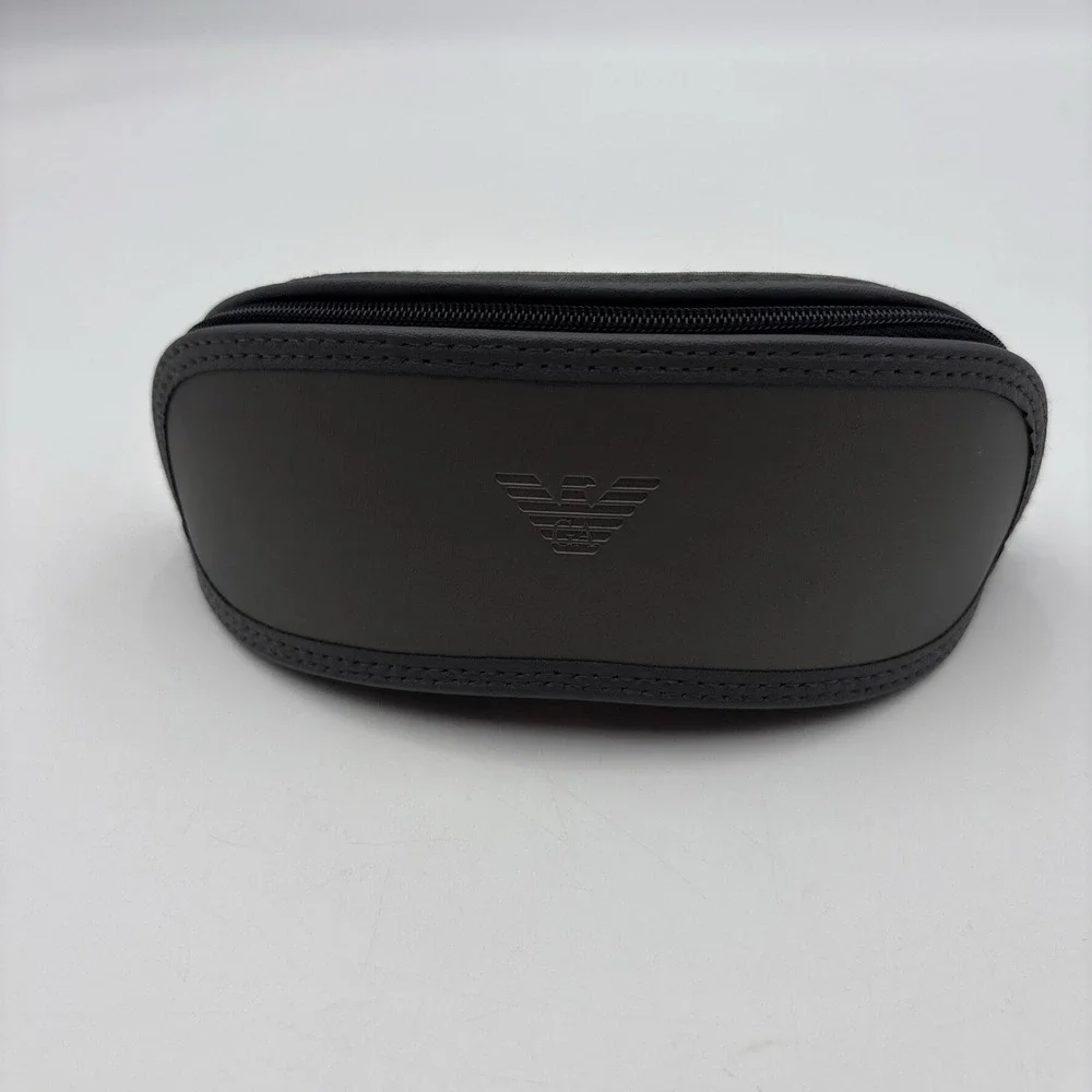 EMPORIO ARMANI AUTHENTIC EYEGLASSES SUNGLASSES BLACK GREY ZIPPER CASE
